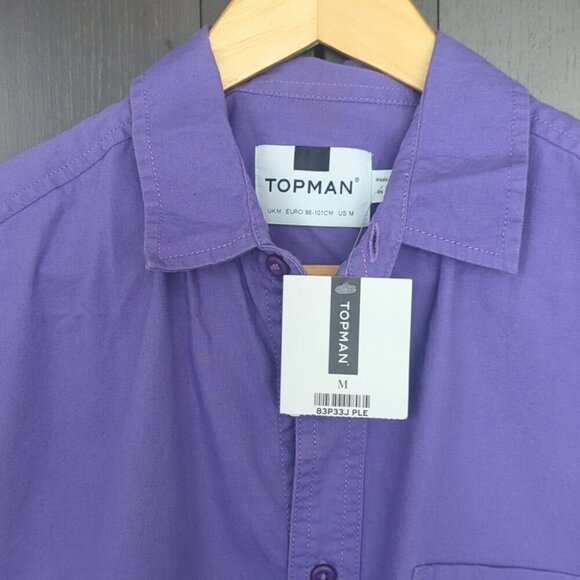 Topman Purple Casual Button Down Shirt - Size M NWT - Picture 4 of 7